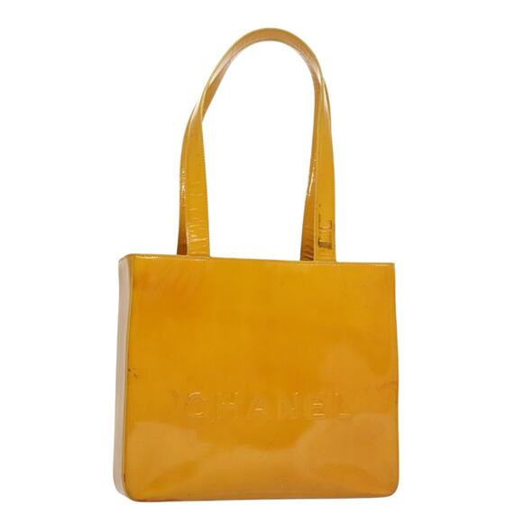 Chanel Tote Bag Enamel Yellow CC